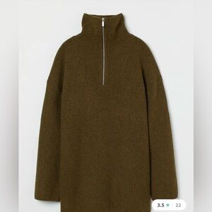 H&M Olive Green Rib Knit Sweater S